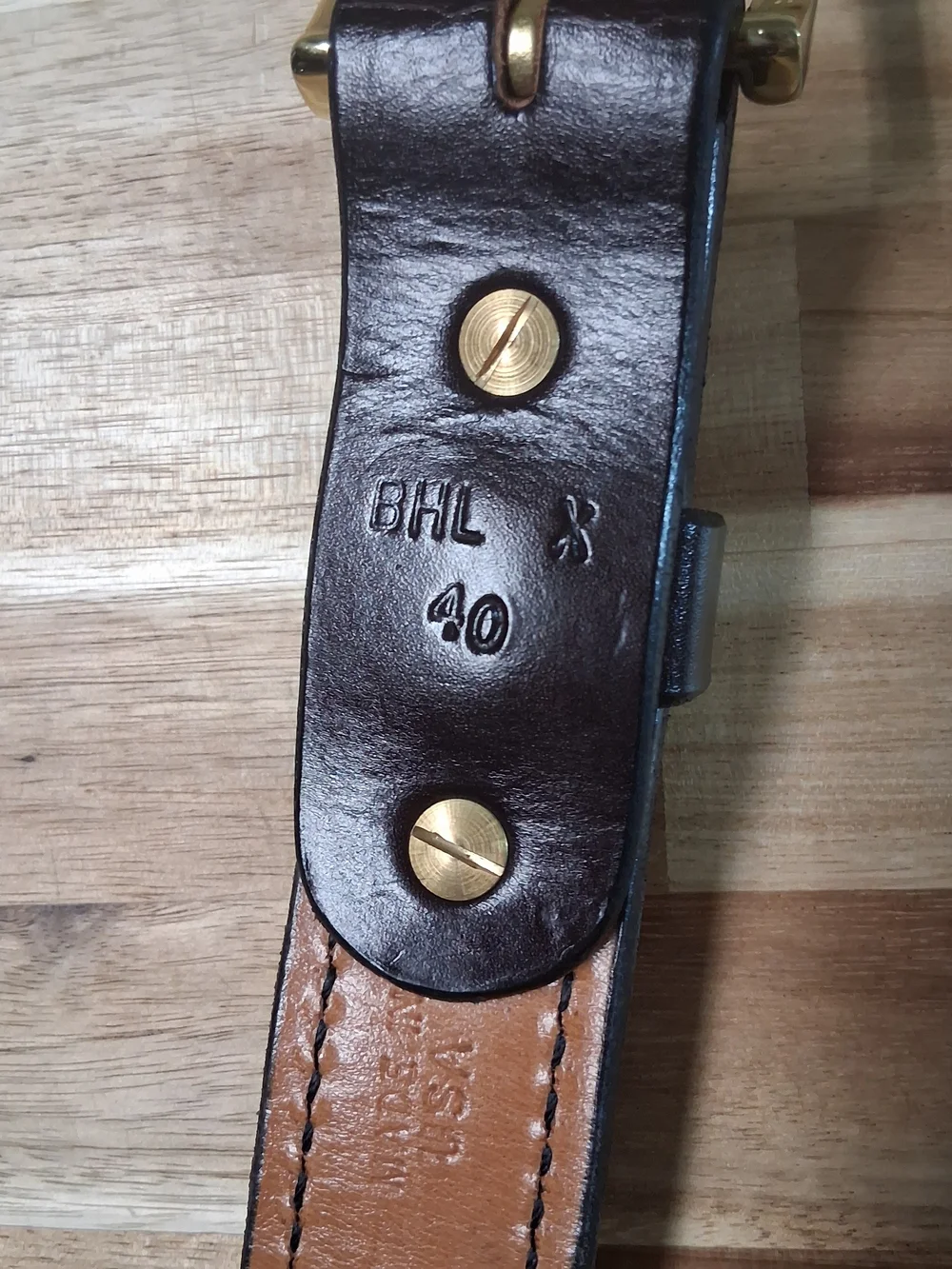 Mitch Rosen Express Line BHL Cuban Brown Leather Belt Solid Brass Buckle 40